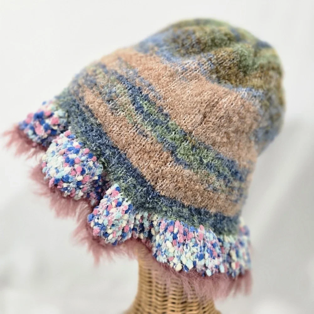 Knit Fuzzy Spring Stretchy Bucket Hat